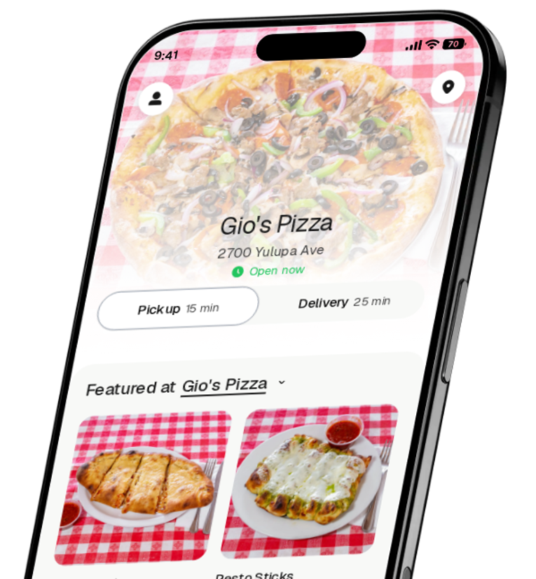 Gio's Pizza app preview