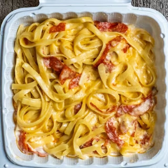 Pepperoni Alfredo Pasta.